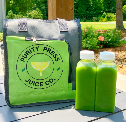 🧊 Purity Press Juice Co. Cold Bags – Sip in Style, Chill with Purpose 🍋